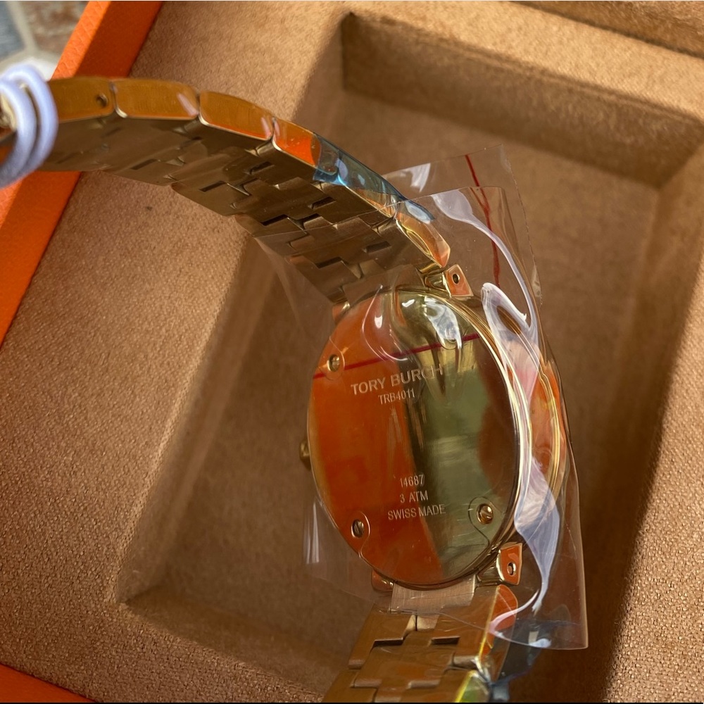 Tory Burch Reva Ivory Dial Ladies Gold Tone Watch - Picture 6 of 11